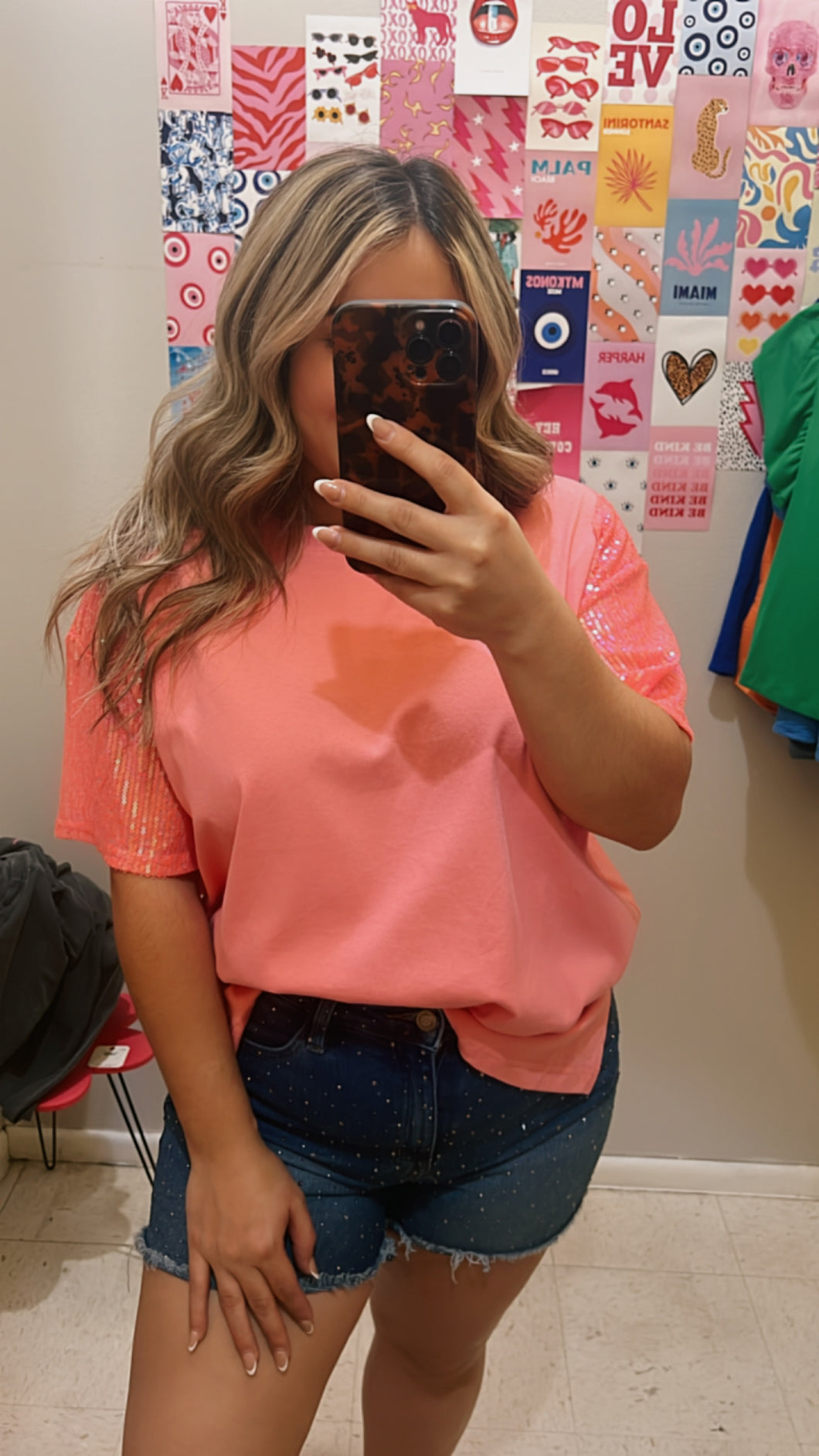 Kelsey top Coral